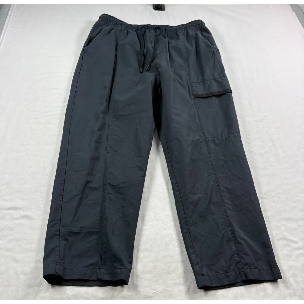 Air Jordan Essential Woven Track Pants Mens XL Black Tapered Athleisure Stretch